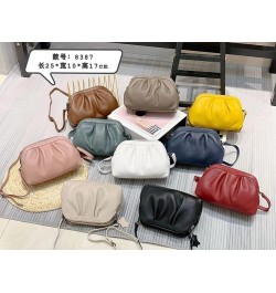 Shell Bag Genuine Leather Women's Unique Shoulder Bags Hobo Handbags Multi-Color Cloud Handbag (Yellow) Green $40.19 Hobo Bags