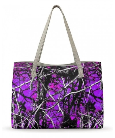 Women's Tote Handbags,Shoulder Bags for Women,Large Leather Purses for Women Purple Camo $25.75 Hobo Bags