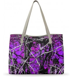 Women's Tote Handbags,Shoulder Bags for Women,Large Leather Purses for Women Purple Camo $25.75 Hobo Bags