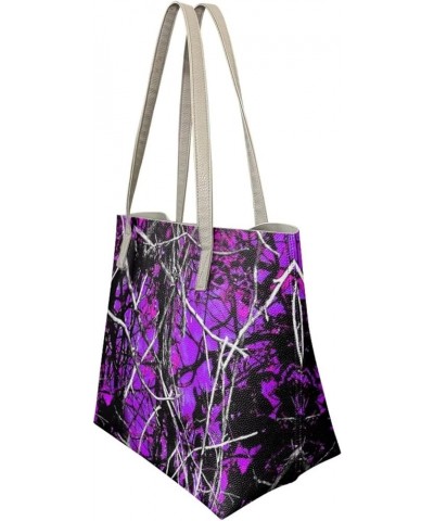 Women's Tote Handbags,Shoulder Bags for Women,Large Leather Purses for Women Purple Camo $25.75 Hobo Bags