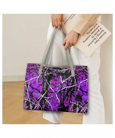 Women's Tote Handbags,Shoulder Bags for Women,Large Leather Purses for Women Purple Camo $25.75 Hobo Bags