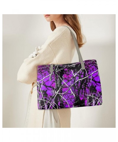 Women's Tote Handbags,Shoulder Bags for Women,Large Leather Purses for Women Purple Camo $25.75 Hobo Bags