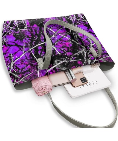 Women's Tote Handbags,Shoulder Bags for Women,Large Leather Purses for Women Purple Camo $25.75 Hobo Bags