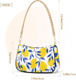 Colorful Wooden Pattern Shoulder Purse for Women Cluch Purse with Zipper Yellow Lemon Blue Leaf $13.33 Shoulder Bags