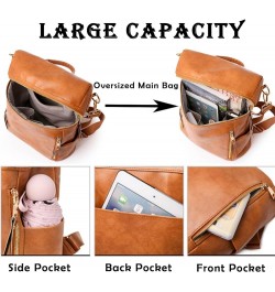 Backpack Purse for Women Fashion PU Leather Travel Satchel Handbag Shoulder Bag with Purse Design 2 Piece Brown Brown $17.91 ...