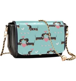 Cute Print Women Shoulder Leather Bags, Floral Cute Bunny Rabbit Women Crossbody Bag Purses Waterproof Handbags Dachshund Dog...