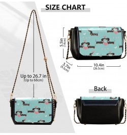 Cute Print Women Shoulder Leather Bags, Floral Cute Bunny Rabbit Women Crossbody Bag Purses Waterproof Handbags Dachshund Dog...