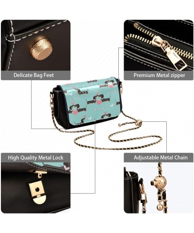 Cute Print Women Shoulder Leather Bags, Floral Cute Bunny Rabbit Women Crossbody Bag Purses Waterproof Handbags Dachshund Dog...