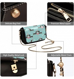 Cute Print Women Shoulder Leather Bags, Floral Cute Bunny Rabbit Women Crossbody Bag Purses Waterproof Handbags Dachshund Dog...