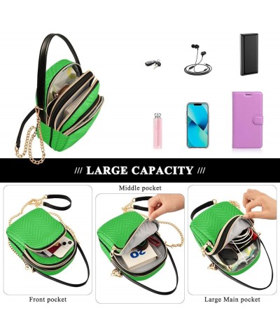 Turquoise Green Crossbody Handbags Zip Cell Phone Purse Womens Leather Handbags Purses Malachite $11.18 Shoulder Bags