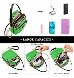 Turquoise Green Crossbody Handbags Zip Cell Phone Purse Womens Leather Handbags Purses Malachite $11.18 Shoulder Bags