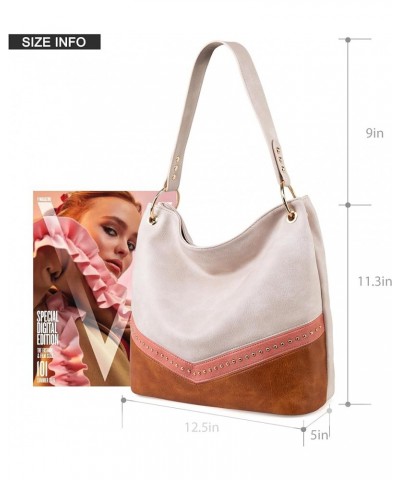 Hobo Bag Purses and Handbags for Women Top Handle Handbags with Pockets Zipper C-pink $14.24 Totes