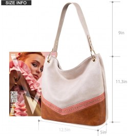 Hobo Bag Purses and Handbags for Women Top Handle Handbags with Pockets Zipper C-pink $14.24 Totes