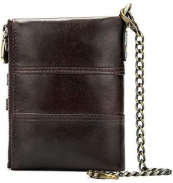 Men's Wallet Leather Men's Wallet Europe and The United States Retro Wind Anti-Theft Chain Multi-Card Short Paragraph (Color ...