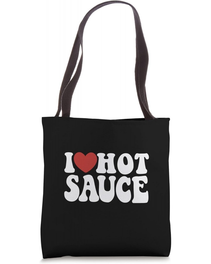 Funny, I love (heart) hot Sauce spicy food novelty Tote Bag $13.32 Totes