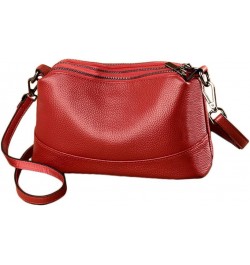 Women Leather Crossbody Bags Medium Size 3-Layer Shoulder Handbag Trendy Female Purse Bag Burgundy $19.03 Shoulder Bags