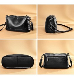 Women Leather Crossbody Bags Medium Size 3-Layer Shoulder Handbag Trendy Female Purse Bag Burgundy $19.03 Shoulder Bags