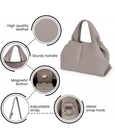 Satchel Purses and Handbags for Women Faux Leather Clutch Purse Cloud Tote Shoulder Bags Fashion Hobo Crossbody Bag Grey L $2...