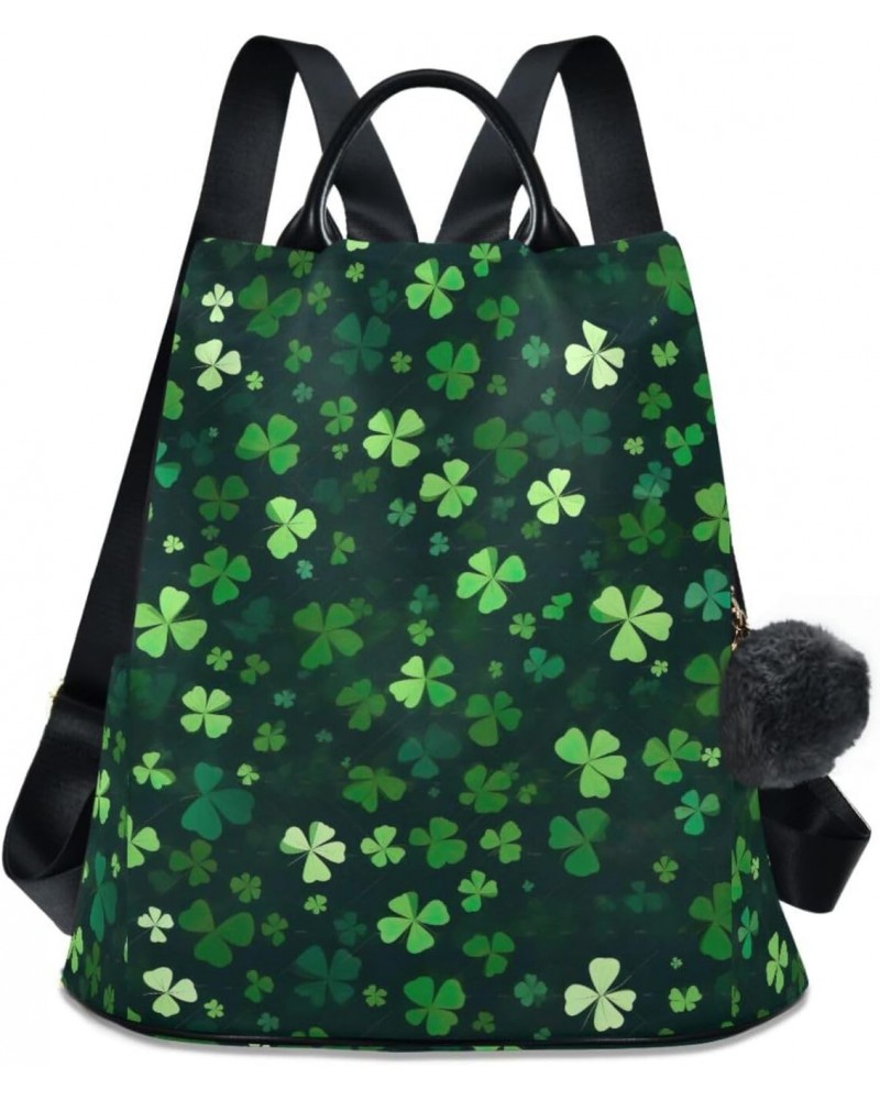 St Patricks Leaves Green Womens Backpack Purse Anti Theft Travel Backpack Shoulder Bag Casual Daypack for Work Travel Ladies ...