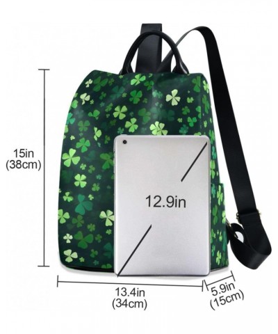 St Patricks Leaves Green Womens Backpack Purse Anti Theft Travel Backpack Shoulder Bag Casual Daypack for Work Travel Ladies ...