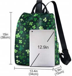 St Patricks Leaves Green Womens Backpack Purse Anti Theft Travel Backpack Shoulder Bag Casual Daypack for Work Travel Ladies ...