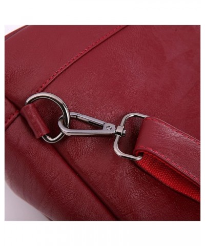 Backpack Female Shoulder Bag Luxury Leather Women Backpack Travel Bags Bagpack (Color : Red, Size : 28X35X16cm) 28X35X16cm Bl...