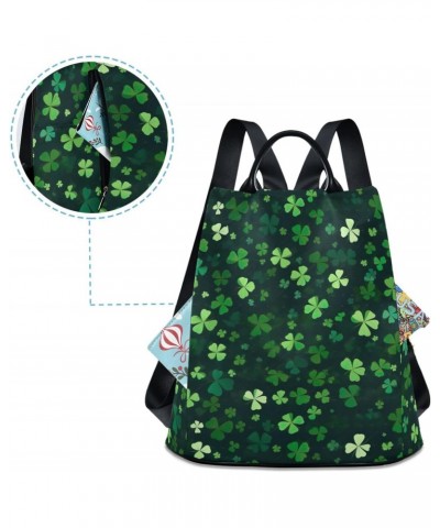 St Patricks Leaves Green Womens Backpack Purse Anti Theft Travel Backpack Shoulder Bag Casual Daypack for Work Travel Ladies ...