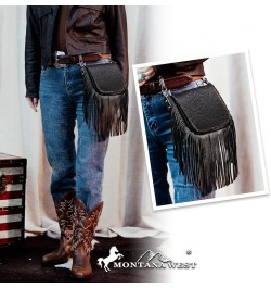 Western Crossbody Bags for Women Cowgirl Small Tooled Fringe Leather Purse A1-floral Tooled-black $31.85 Crossbody Bags