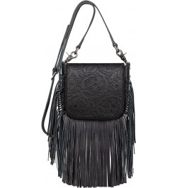 Western Crossbody Bags for Women Cowgirl Small Tooled Fringe Leather Purse A1-floral Tooled-black $31.85 Crossbody Bags