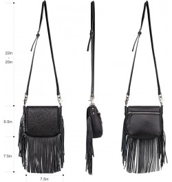 Western Crossbody Bags for Women Cowgirl Small Tooled Fringe Leather Purse A1-floral Tooled-black $31.85 Crossbody Bags