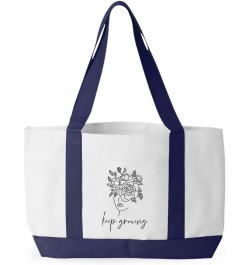 Keep Growing Cruiser Tote Bag - Esotericism Stuff - Mindfulness Themed Stuff White Navy $13.63 Totes