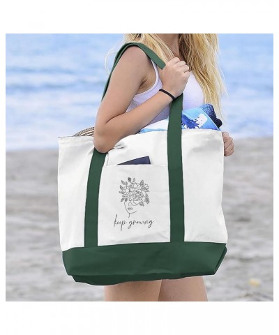 Keep Growing Cruiser Tote Bag - Esotericism Stuff - Mindfulness Themed Stuff White Navy $13.63 Totes