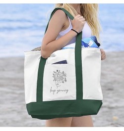 Keep Growing Cruiser Tote Bag - Esotericism Stuff - Mindfulness Themed Stuff White Navy $13.63 Totes