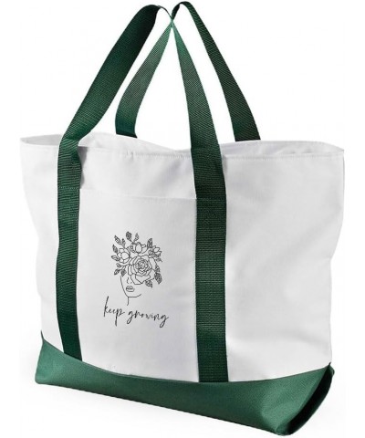 Keep Growing Cruiser Tote Bag - Esotericism Stuff - Mindfulness Themed Stuff White Navy $13.63 Totes