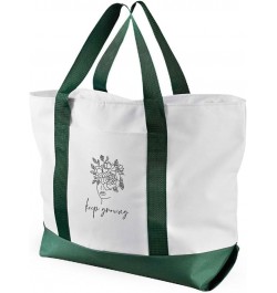 Keep Growing Cruiser Tote Bag - Esotericism Stuff - Mindfulness Themed Stuff White Navy $13.63 Totes