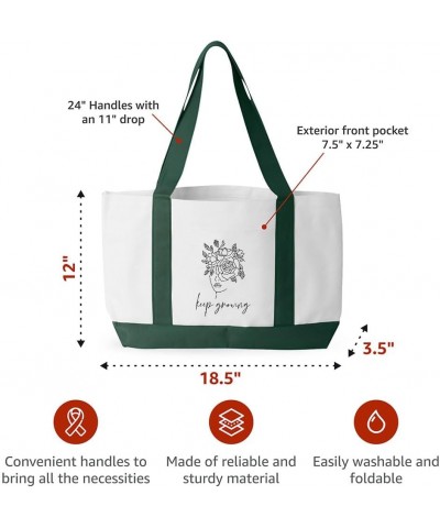 Keep Growing Cruiser Tote Bag - Esotericism Stuff - Mindfulness Themed Stuff White Navy $13.63 Totes