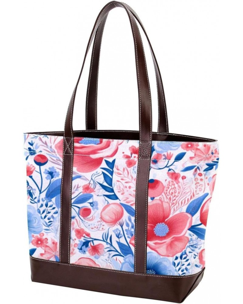 The Tote Bag For Women,Tote Bag With Zipper,Canvas Tote Bag,Bright and Happy Floral Handbags $19.52 Totes