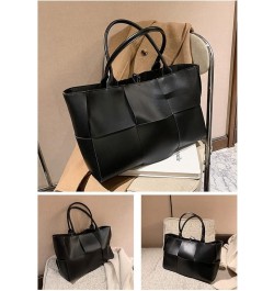 Women Leather Woven Shoulder Bag,Ladies Top Handle Satchel Tote Work Bag with Matching Clutch… A-black $35.39 Satchels