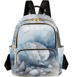 Watercolor Blue Beach Shells Quilted Backpack for Women Woman Backpack Purse Cute Backpacks for Travel Watercolor Blue Beach ...