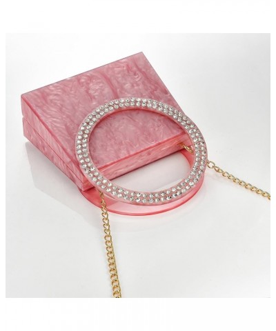 Women Shiny Acrylic Evening Clutch Bag Glitter Marbling Pattern Unique Formal Handbag For Wedding Party Banquets Pink $32.33 ...