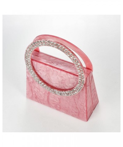 Women Shiny Acrylic Evening Clutch Bag Glitter Marbling Pattern Unique Formal Handbag For Wedding Party Banquets Pink $32.33 ...