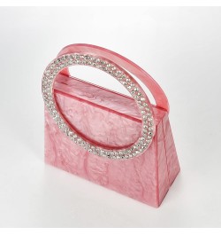 Women Shiny Acrylic Evening Clutch Bag Glitter Marbling Pattern Unique Formal Handbag For Wedding Party Banquets Pink $32.33 ...