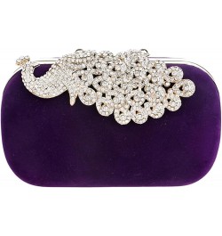 Women Temperament Velvet Banquet Bag Dinner Clutch Party Evening Dress Clutch Bag Purple C $19.97 Evening Bags