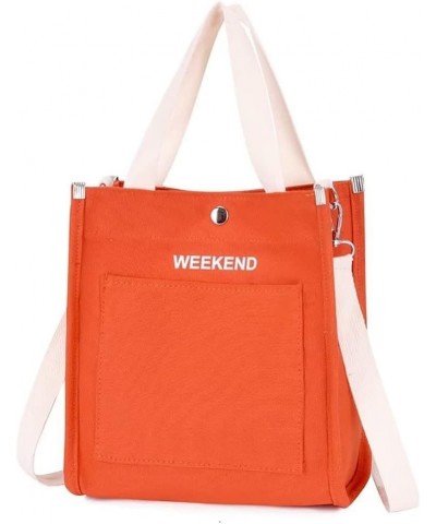 Small Handbag for Girls Canvas Square Crossbody Purse Lightweight Tote Shoulder Bag Mini Casual Top Handle Satchel Orange $26...