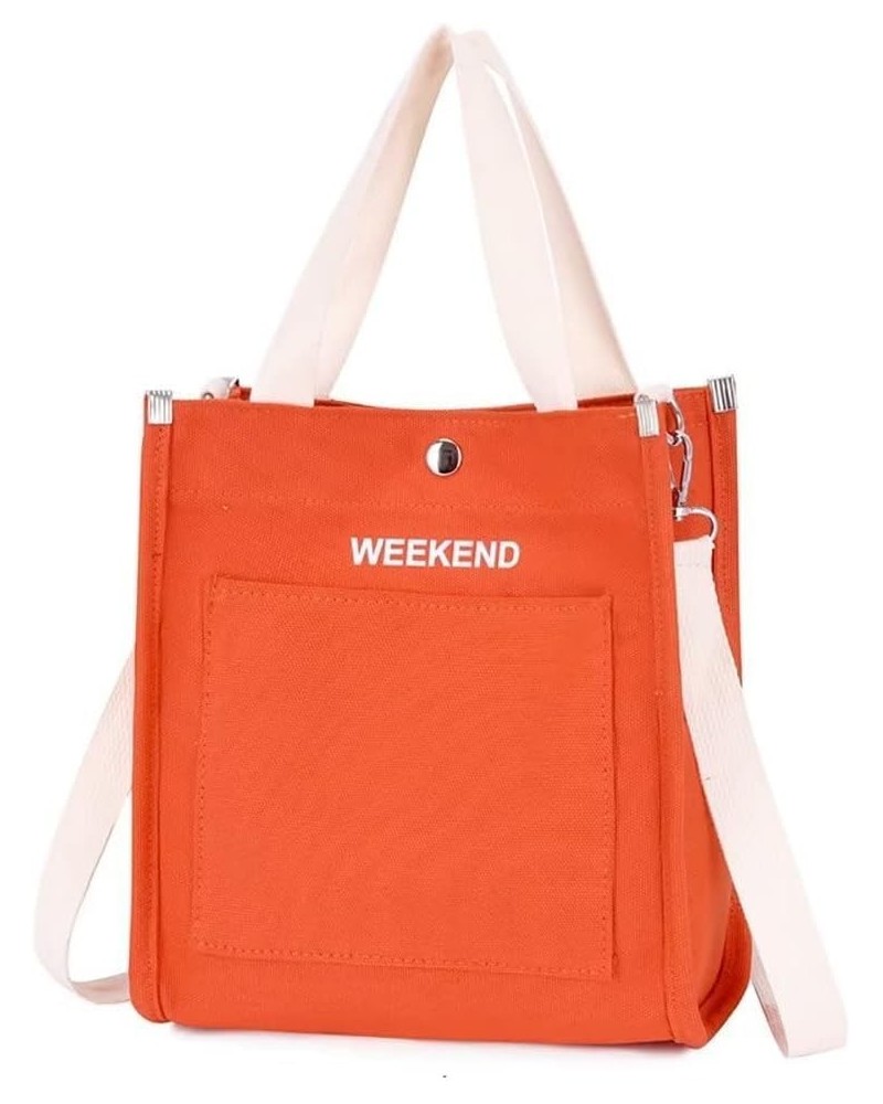 Small Handbag for Girls Canvas Square Crossbody Purse Lightweight Tote Shoulder Bag Mini Casual Top Handle Satchel Orange $26...