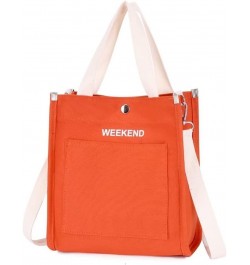 Small Handbag for Girls Canvas Square Crossbody Purse Lightweight Tote Shoulder Bag Mini Casual Top Handle Satchel Orange $26...