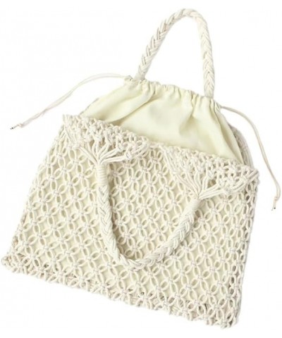 Beach Tote Bag for Women, Cotton Thread Mesh Handbag Woven Bag Summer Straw Beach Bag Hollow Shoulder Bag Beige $10.59 Should...