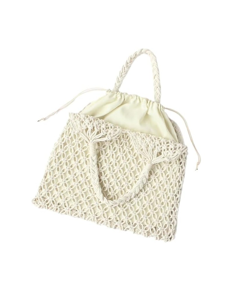 Beach Tote Bag for Women, Cotton Thread Mesh Handbag Woven Bag Summer Straw Beach Bag Hollow Shoulder Bag Beige $10.59 Should...