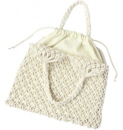 Beach Tote Bag for Women, Cotton Thread Mesh Handbag Woven Bag Summer Straw Beach Bag Hollow Shoulder Bag Beige $10.59 Should...