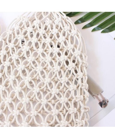 Beach Tote Bag for Women, Cotton Thread Mesh Handbag Woven Bag Summer Straw Beach Bag Hollow Shoulder Bag Beige $10.59 Should...